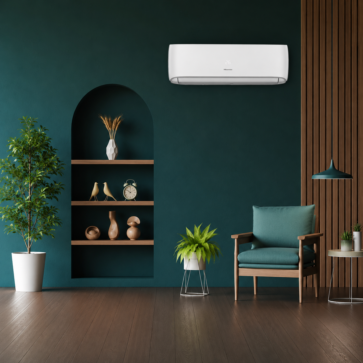 Diseño Style: tecnología, confort y estética actual La gama Style de Hisense está pensada para quienes buscan un equipo de aire acondicionado con diseño moderno, funcionamiento eficiente y prestaciones avanzadas. Su unidad interior presenta una estética limpia y discreta, adecuada para integrarse en viviendas, dormitorios, despachos y oficinas sin romper la decoración. Además, incorpora pantalla LED en el panel frontal, lo que permite visualizar de forma cómoda la información del equipo y facilita el uso diario.