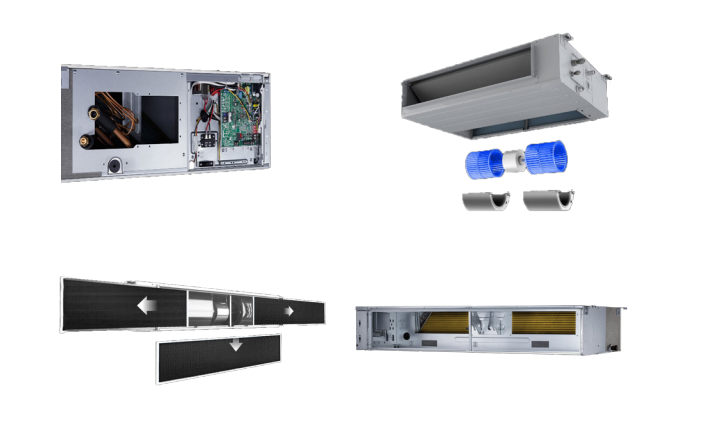 Mantenimiento rápido y sin esfuerzo  El JOHNSON JDM35V3K ha sido diseñado para facilitar el mantenimiento:  Acceso inferior al motor.  Gran espacio lateral de trabajo.  Filtro de aire extraíble por cualquier dirección (izquierda, derecha o inferior).  Amplia ventana de limpieza para un acceso cómodo al intercambiador y a la bandeja de condensados.  Todo pensado para reducir el tiempo de intervención y asegurar un funcionamiento óptimo durante más años.