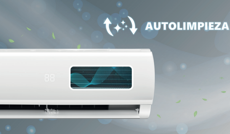 Autolimpieza y larga vida útil  Este equipo cuenta con función de autolimpieza de la batería interior, lo que previene la acumulación de moho y malos olores. Las tuberías son a prueba de óxido, evitando la corrosión y alargando la vida útil del equipo.  También incluye:  Detector de fugas de refrigerante  Control eléctrico con material ABS retardante al fuego  Intercambiador de calor exterior con revestimiento dorado anticorrosivo, ideal para zonas costeras o húmedas.