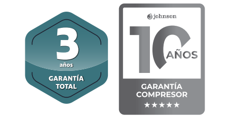 Máxima garantía y respaldo técnico El producto incluye: 3 años de garantía total del equipo. 10 años de garantía en el compresor, el corazón del sistema, lo que demuestra el compromiso de JOHNSON con la fiabilidad y calidad de sus componentes.