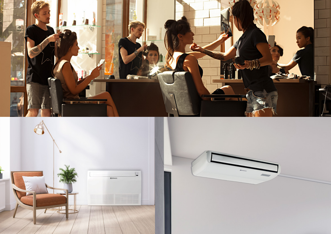 Instalación flexible y sin limitaciones  Su gran ventaja es la posibilidad de instalarse:  En el techo, de forma horizontal, como un cassette compacto.  En el suelo, de forma vertical, similar a un radiador de pared.  Esto lo hace perfecto para locales comerciales, oficinas, viviendas o espacios donde la instalación tradicional por conductos no es viable.