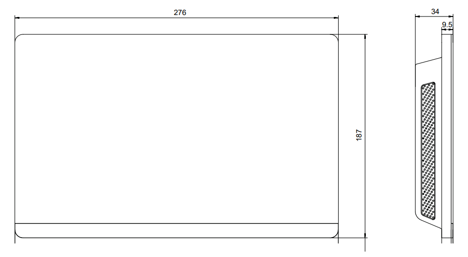 Medidas del Control Centralizado JOHNSON JVRCM270