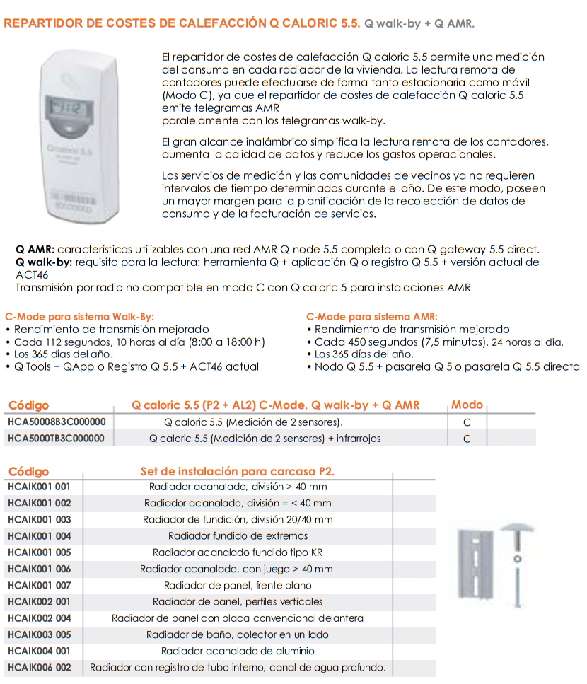 Repartidor de Costes Calefacción QUNDIS Q Caloric 5.5