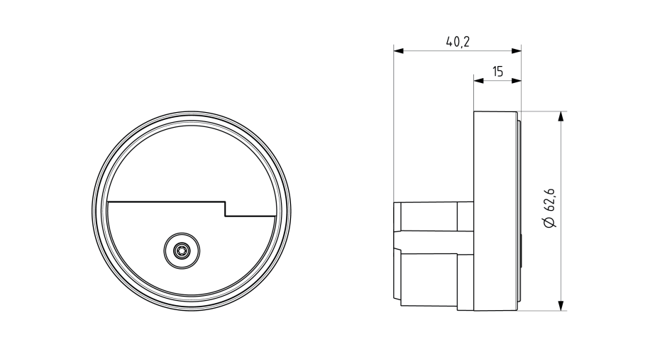 Dimensiones del Módulo de Ampliación Inalámbrico QUNDIS Q MODULE 5.5 WATER