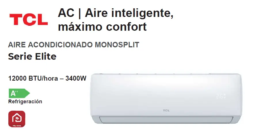 Comprar aire acondicionado bbb 3000 frigorias TCL s12