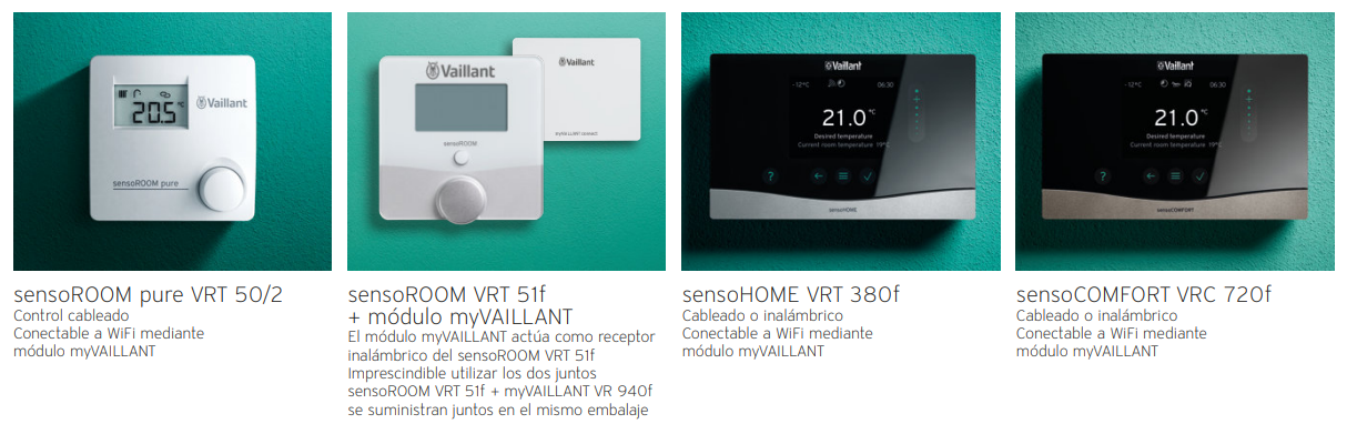 Gracias al módulo de conectividad myVAILLANT (opcional o incluido según modelo), podrás controlar tu caldera desde el móvil o tablet: encender, apagar, programar horarios, ver consumo, cambiar temperaturas… desde cualquier lugar. Compatible con los controles sensoROOM, sensoHOME y sensoCOMFORT.
