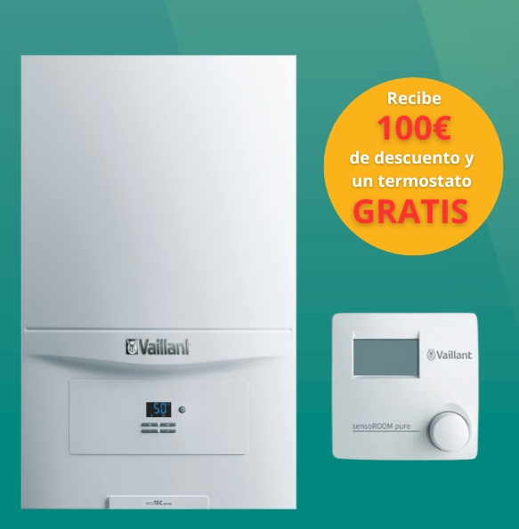 ¡Renueva tu caldera y ahorra hasta 300 €! Del 9 de mayo al 10 de julio, instala una caldera Vaillant y consigue un reembolso directo en tu cuenta.   Más eficiente, más inteligente, y ahora… ¡mucho más accesible!