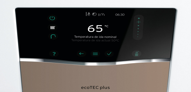 Pantalla táctil Hi-Tech: intuitiva, con explicaciones en texto, gráficos y símbolos para que todo esté claro.